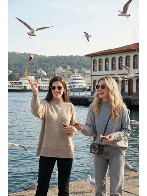Lela Oversize Fit Balıkçı Yaka Yumuşak Dokulu 2'li Paket Triko Kazak Bayan Kazak 680KZ00469S2