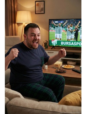Buratti Pamuklu Regular Fit Büyük Beden Pijama Takımı Erkek Pijama Takımı 6572002B