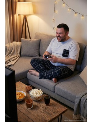 Buratti Pamuklu Regular Fit Büyük Beden Pijama Takımı Erkek Pijama Takımı 6572002B