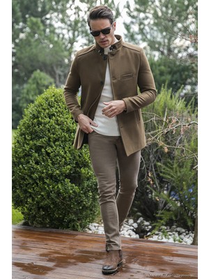 Buratti Slim Fit Pamuklu Kaşe Kaban Erkek Kaban 5841012