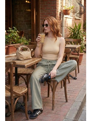 Lela Wide Leg Yüksek Bel Geniş Paça Pantolon Bayan Pantolon 668YP5424