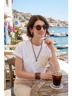 Lela Pamuklu Tek Cepli Regular Fit Bisiklet Yaka T Shirt Bayan T Shirt 5865818