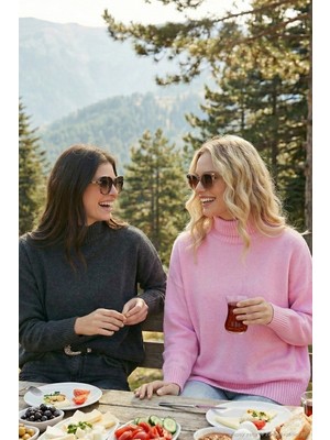 Lela Oversize Fit Balıkçı Yaka Yumuşak Dokulu 2'li Paket Triko Kazak Bayan Kazak 680KZ00469S2