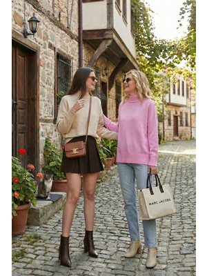 Lela Oversize Fit Balıkçı Yaka Yumuşak Dokulu 2'li Paket Triko Kazak Bayan Kazak 680KZ00469S2