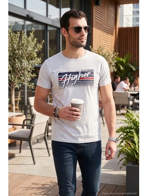 Buratti Pamuklu Slim Fit Bisiklet Yaka Baskılı T Shirt Erkek T Shirt 541HIGHER