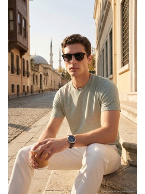 Buratti Pamuklu Regular Fit Çizgili Bisiklet Yaka T Shirt Erkek T Shirt 5904030