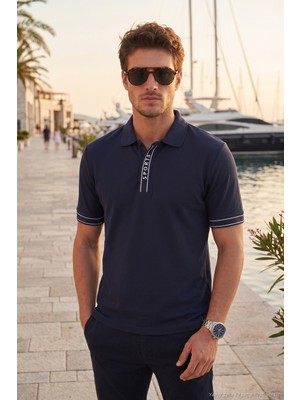 Buratti Pamuklu Regular Fit Yarım Fermuarlı Polo T Shirt Erkek POLO YAKA T SHİRT 5904073