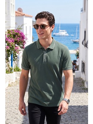 Buratti Pamuklu Regular Fit Yarım Fermuarlı Polo T Shirt Erkek POLO YAKA T SHİRT 5904073