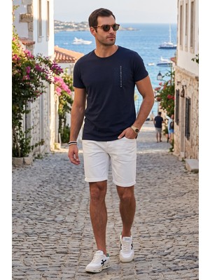 Buratti Bisiklet Yaka Pamuklu Slim Fit T Shirt Erkek T Shirt 541QUINT