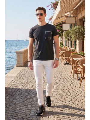 Buratti Bisiklet Yaka  Pamuklu Slim Fit T Shirt Erkek T Shirt 541REWORK