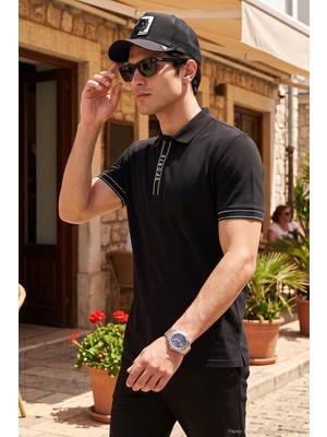 Buratti Pamuklu Regular Fit Yarım Fermuarlı Polo T Shirt Erkek POLO YAKA T SHİRT 5904073