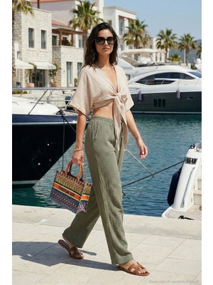 Lela Pamuklu Relaxed Fit Geniş Paça Müslim Pantolon Bayan Pantolon 668YP5502