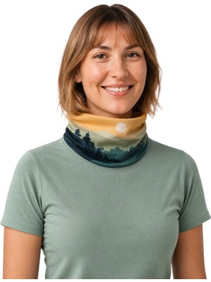 Akut Çam Gölü - Unisex Termal 50x25 cm Baf Bandana Boyunluk Saç bandı