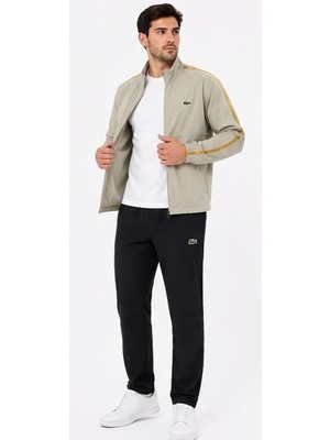 Lacoste  Şeritli Bej-Füme Regular Fit Eşofman  Takımı