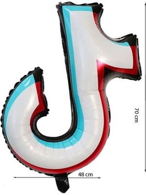 Pandoli Tiktok Sembolü Şeklinde Folyo Balon 70X48 cm 1 Adet