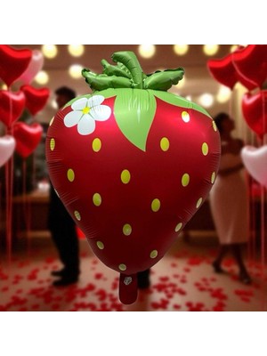 Pandoli Fruit Strawberry Çilek Şeklinde Meyve Folyo Balon 65X45 cm 1 Adet Hawai