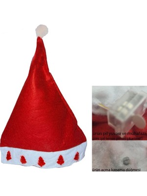 Pandoli Çam Ağacı Işıklı Elyaf Yetişkin Noel Baba Yılbaşı Şapkası 1 Adet