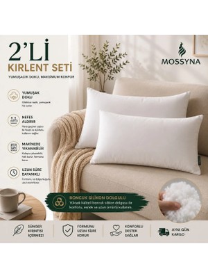 Mossyna 2'li Ultra Dolgun Kırlent Iç Yastık Boncuk Silikon Farklı Ebatlar Seçenekli ve Yıkanabilir