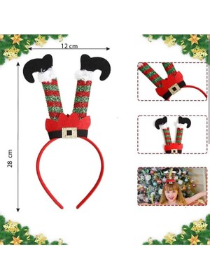 Pandoli Peluş Ters Elf Ayakları Şekilli Yılbaşı Tacı 28X12 cm 1 Adet