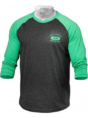 Better Bodies Men's Baseball Tee, Green/antracite Melange
