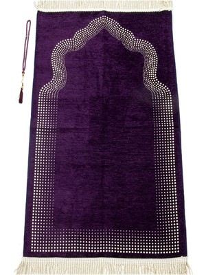 Renas Store Ihvan Online Mihrap Desenli Düz Şönil Seccade Mor