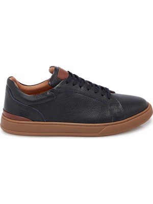 Tergan Lacivert Hakiki Deri Erkek Sneaker - E25S1AY57422-A31
