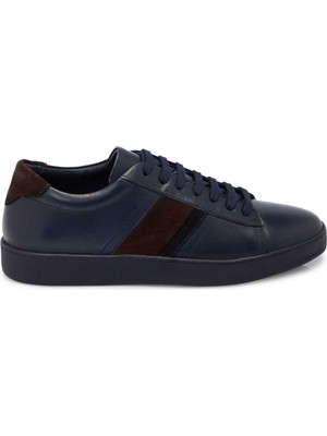 Tergan Lacivert Hakiki Deri Erkek Sneaker - E25S1AY57463-A31