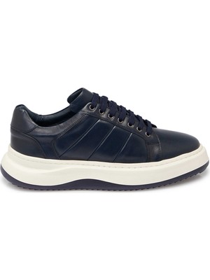 Tergan Lacivert Hakiki Deri Erkek Sneaker - E25S1AY57404-A31