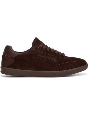 Tergan Kahverengi Hakiki Nubuk Deri Erkek Sneaker - E26I1AY57796-B85