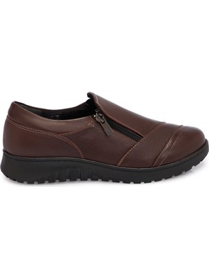 Tergan Kahverengi Hakiki Deri Kadın Sneaker - K25S1AY68349-A24