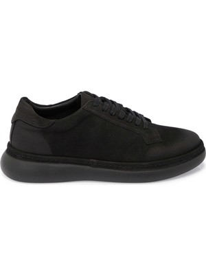 Tergan Siyah Hakiki Nubuk Deri Erkek Sneaker - E25S1AY57471-A64