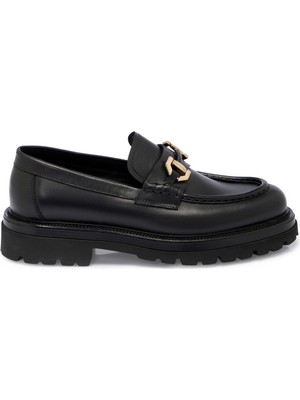 Tergan Siyah Hakiki Deri Erkek Loafer - E25S1AY57462-A43