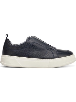 Tergan Lacivert Hakiki Deri Erkek Sneaker - E26I1AY57748-A38