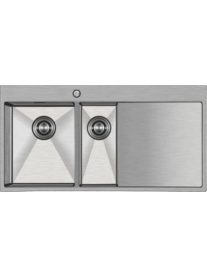 Crauf Via Lattea 6175 Sağ Mat Gri 100X51 cm Evye + Pesce 4060 Batarya 2 Parça Set