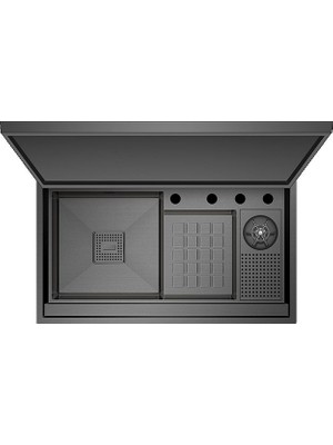 Crauf Lusso 6395 Füme 88X50 cm Evye + Lusso 4030 Batarya 2 Parça Set