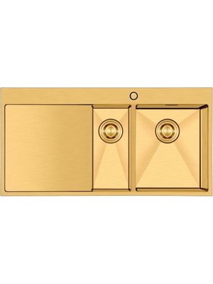 Crauf Via Lattea 6175 Sol Altın 100X51 cm Evye + Attivo Pure 4065 Batarya 2 Parça Set