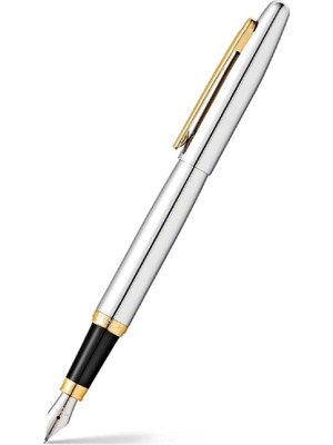 Sheaffer Vfm 9422 Parlak Krom Dolma Kalem, Altın Kaplama Süslemeli - Orta