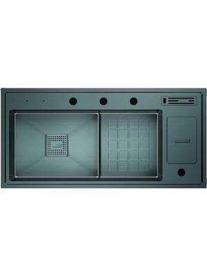 Crauf Lusso 1061 Füme 100X48 cm Evye + Lusso 4040 Batarya 2 Parça Set