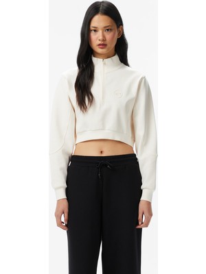 United4 Unıted4 Crop Fit Kadın Bej Sweatshirt