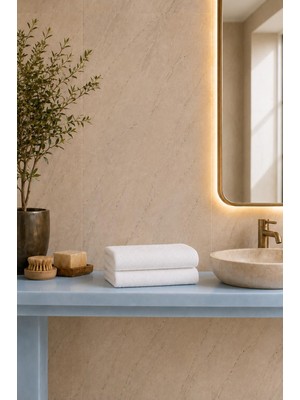 Luna Sacra El Havlusu Düz Beyaz 2 Li - 50X90 Cm, %100 Pamuk, Ev, Spa ve Otel Havlusu