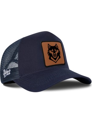 BlackBörk Kurt Logolu Lacivert Trucker Şapka