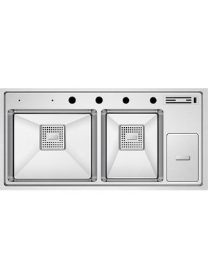 Crauf Lusso 1065 Inox 100X49 cm Evye + Lusso 4035 Batarya + Sabunluk 3 Parça Set