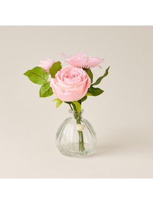 Evidea Deco Vazolu Şakayık - Pembe - 21 cm