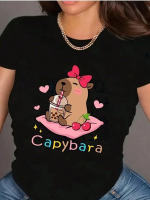 BarsDepo Capybara Tişört, Premıum Kalite Unisex Çocuk / Yetişkin