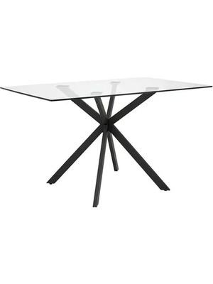Vivense Zalika Metal Yemek Masası, Siyah, 130X80