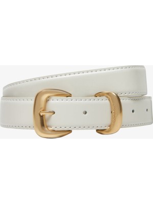 Calvin Klein 2 Piece Logo Buckle Kadın Beyaz Kemer
