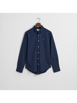 Gant Erkek Siyah Slim Fit Düğmeli Yaka Oxford Gömlek