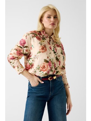 Guess Ls Cadıe Oversızed Lınen Top