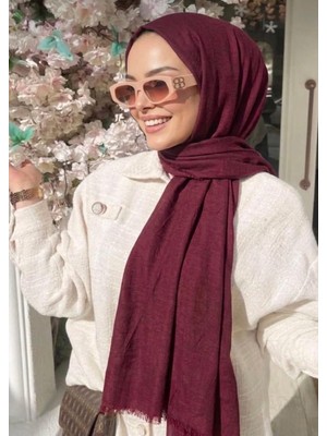 Alse Bordo Bambu Kraş Şal