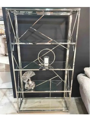 Vivense Vilma Paslanmaz Metal Kitaplık, Gri